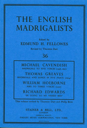 Madrigals by Michael Cavendish, Thomas Greaves, William Holborne and Richard Edwards