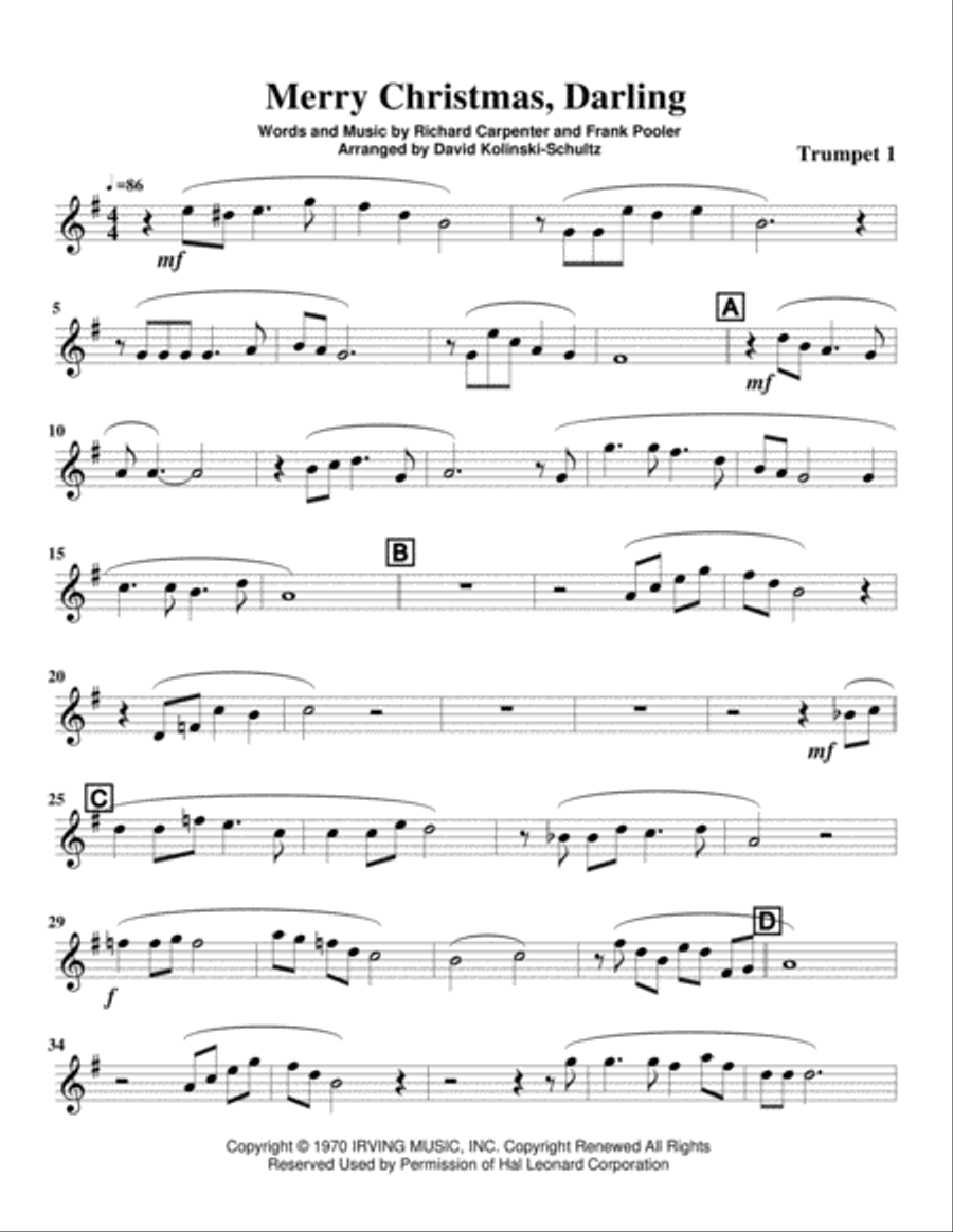 Merry Christmas, Darling Merry Christmas, Darling Brass Ensemble scores gallery preview page 2