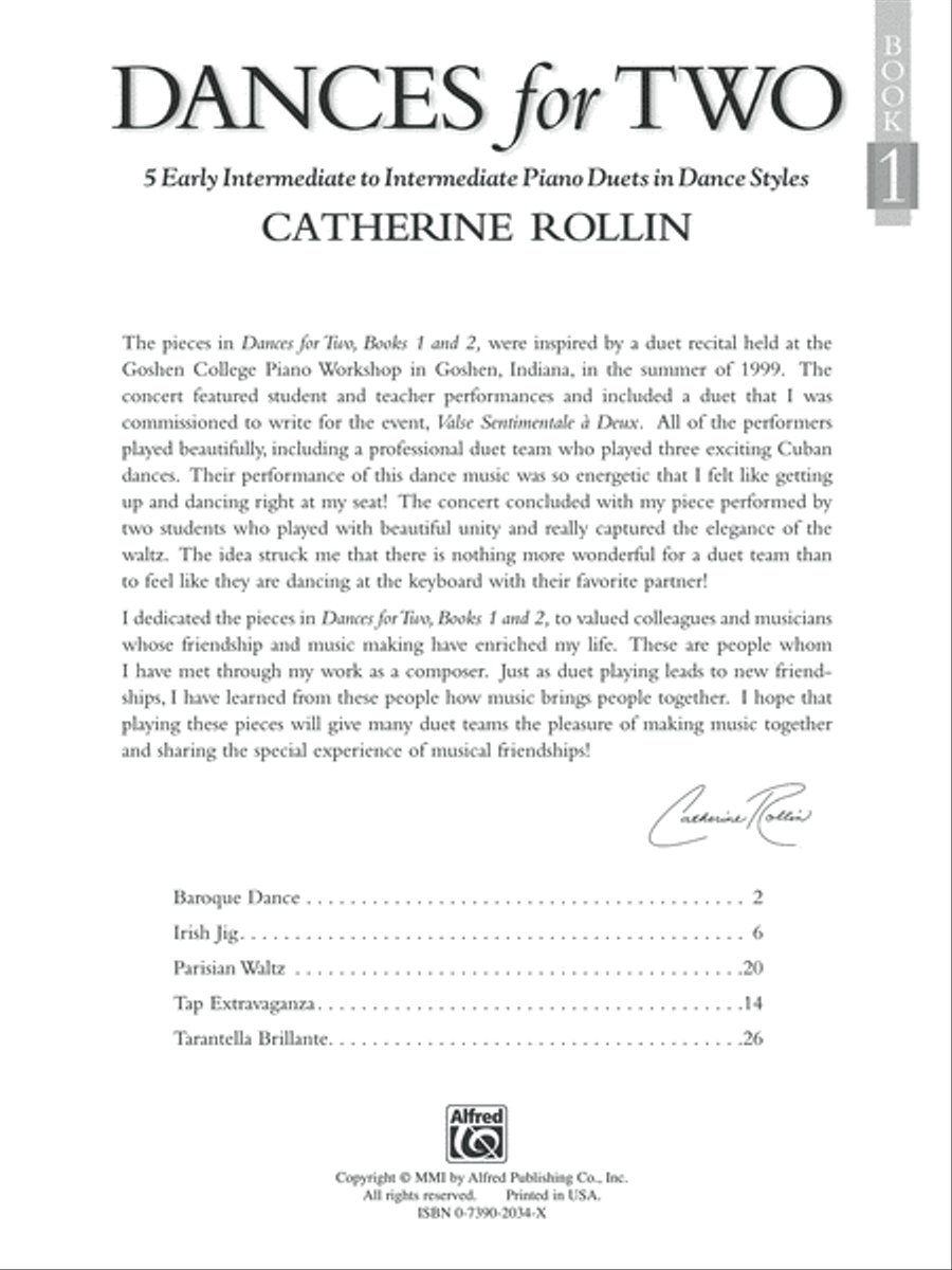 Dances for Two, Book 1 Small Ensemble scores gallery preview page 2