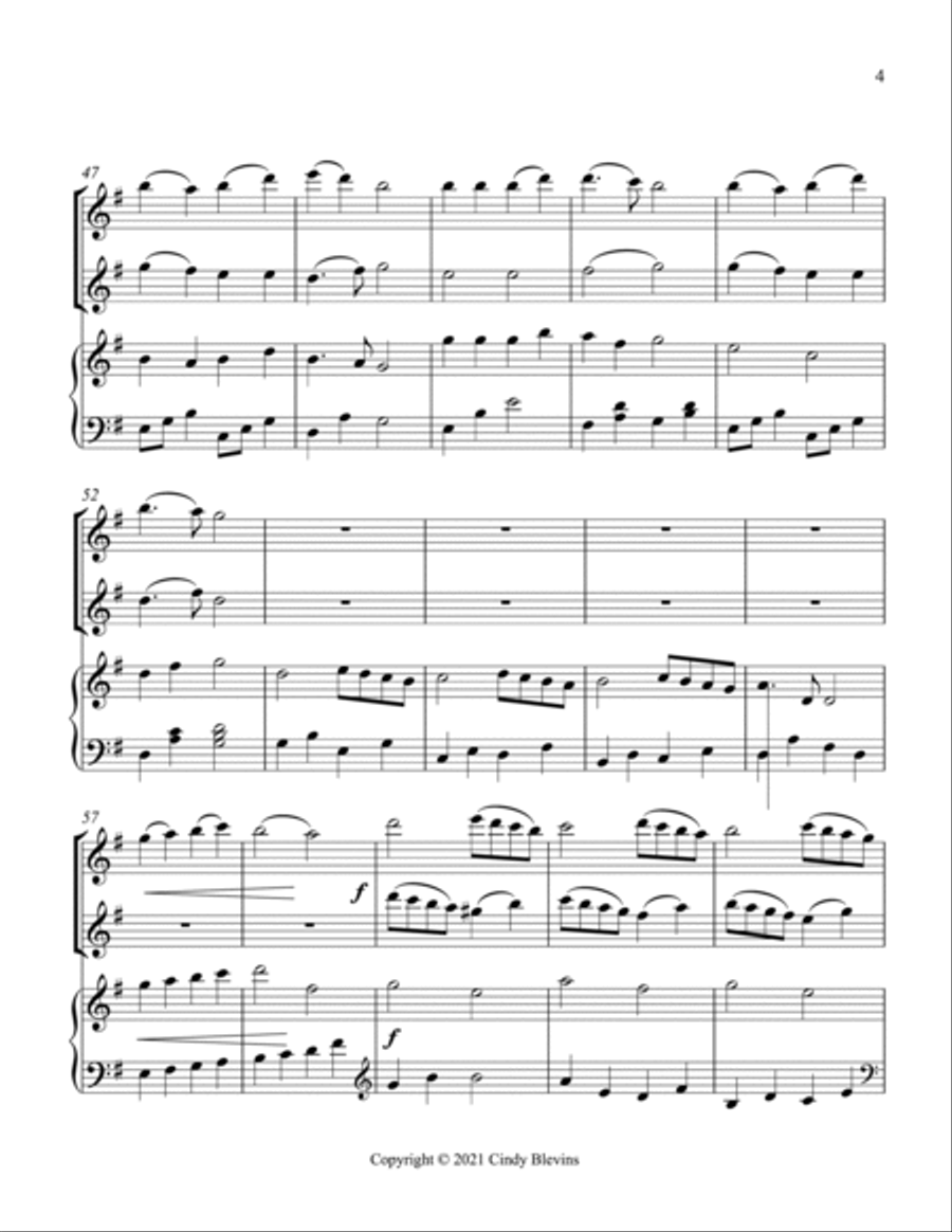 Angels We Have Heard On High, Two Flutes and Harp Flute Duet scores gallery preview page 5