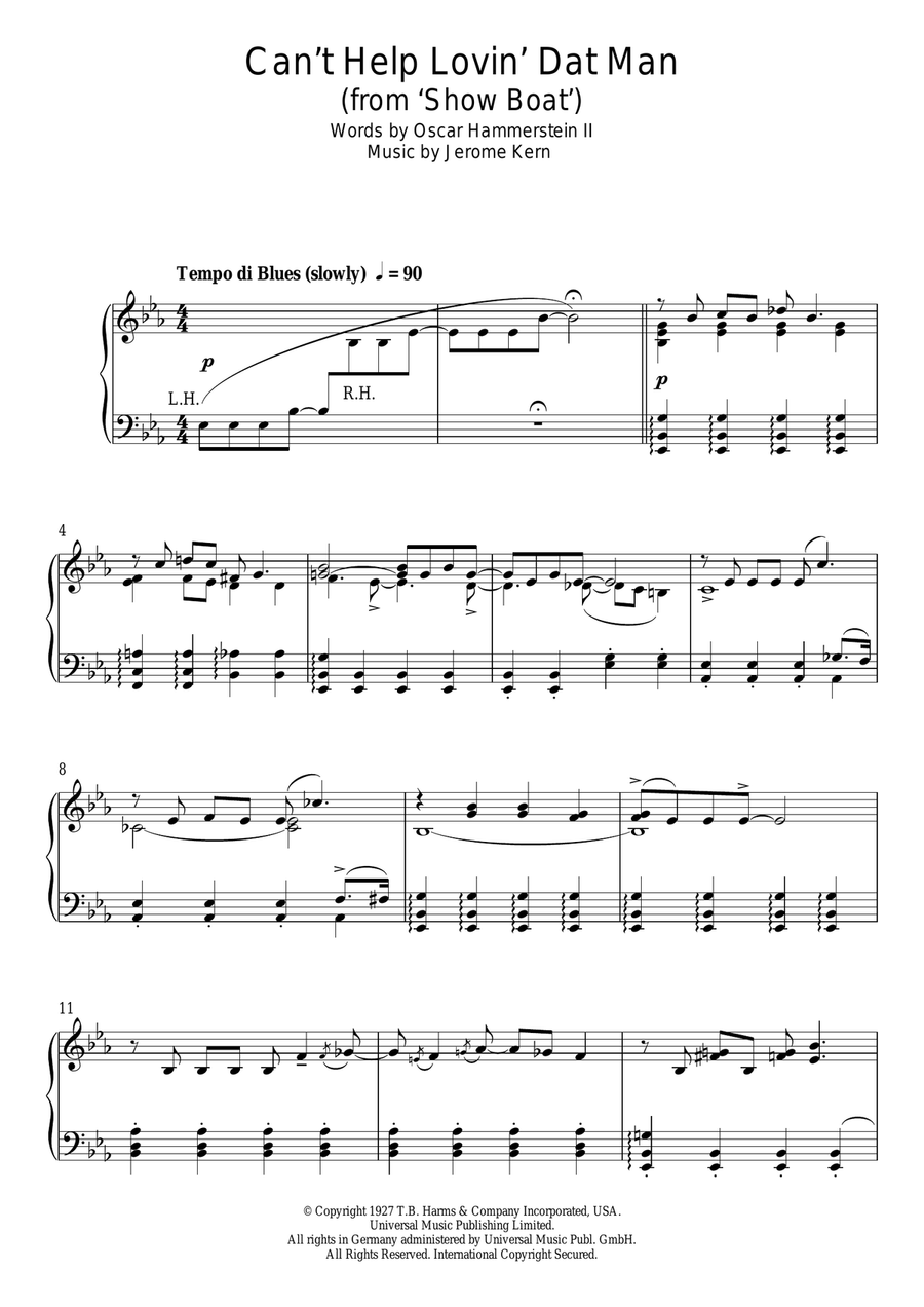 Can't Help Lovin' Dat Man (from Show Boat) Piano Solo scores gallery preview page 1