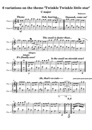 6 variations on the theme "Twinkle Twinkle Little Star"