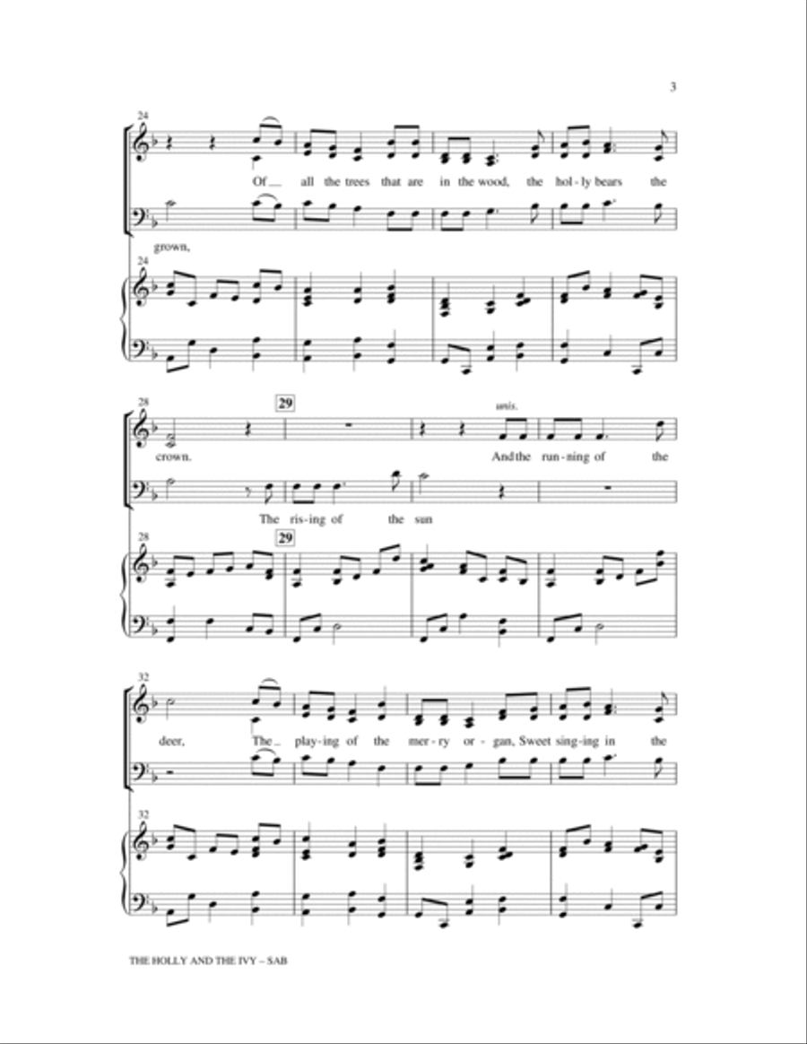 The Holly And The Ivy 3-Part scores gallery preview page 3