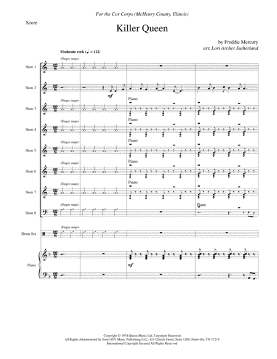 Killer Queen Horn scores gallery preview page 2