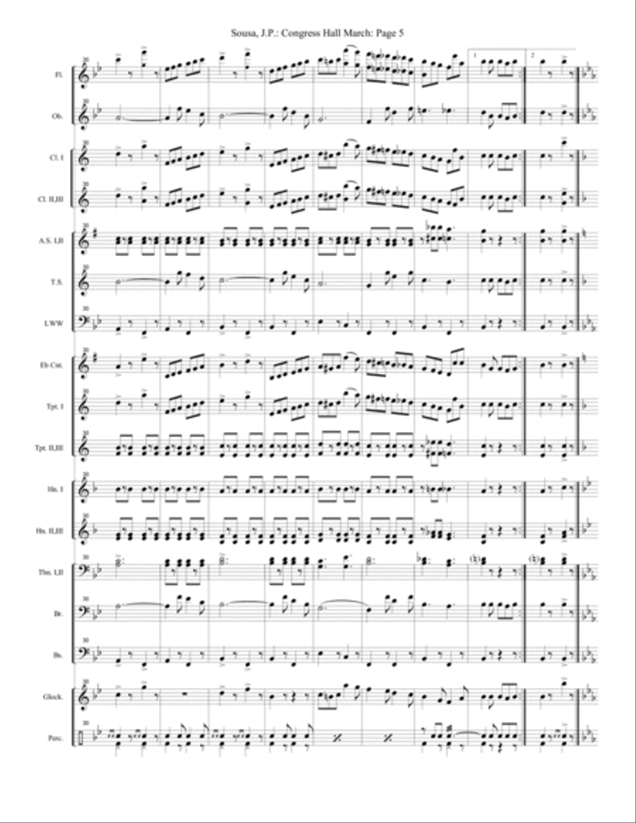 Congress Hall March - Extra Score Concert Band scores gallery preview page 5