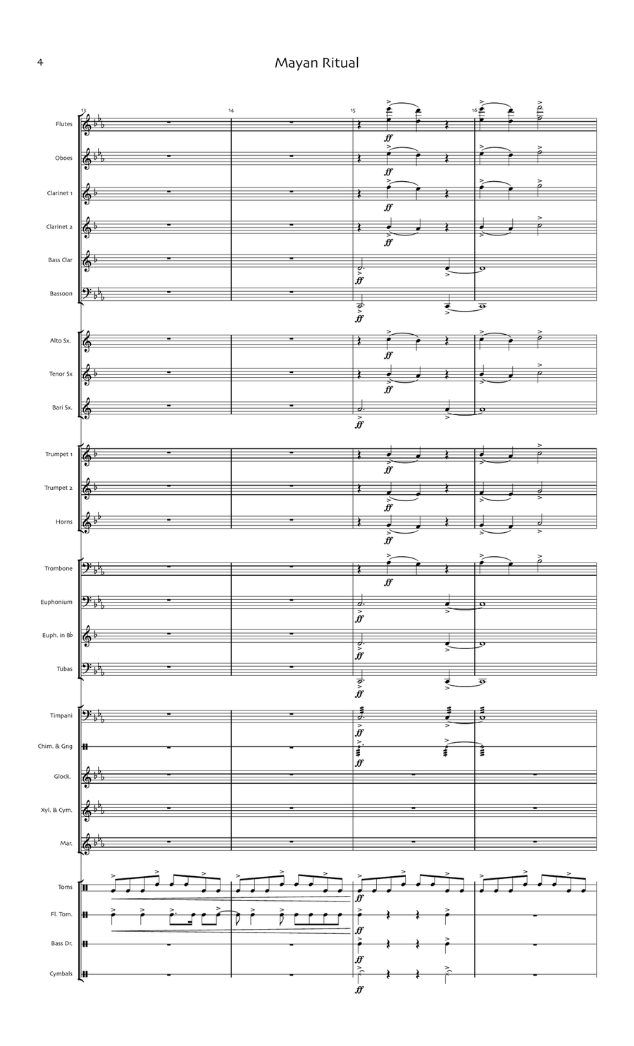 Mayan Ritual Concert Band scores gallery preview page 6