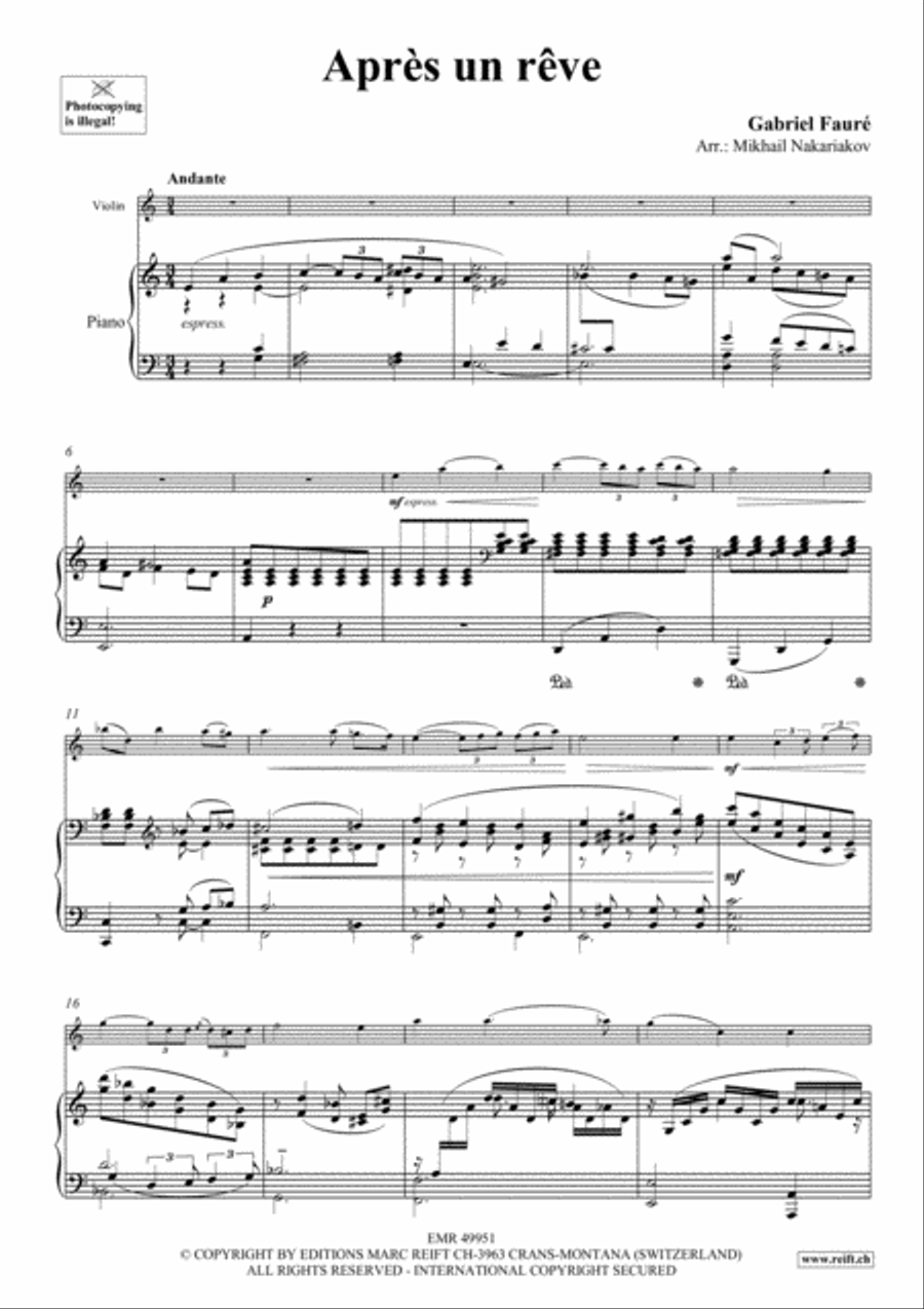 Apres un reve Violin Solo scores gallery preview page 3