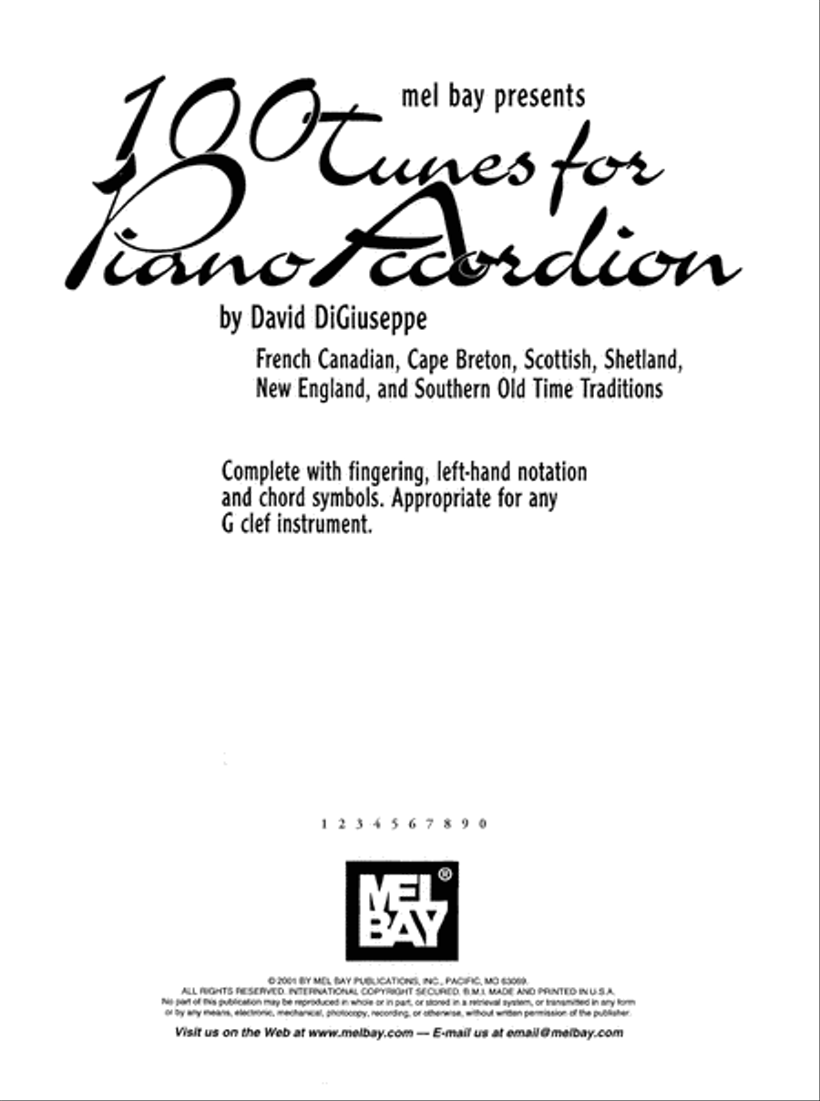 100 Tunes for Piano Accordion Accordion scores gallery preview page 2
