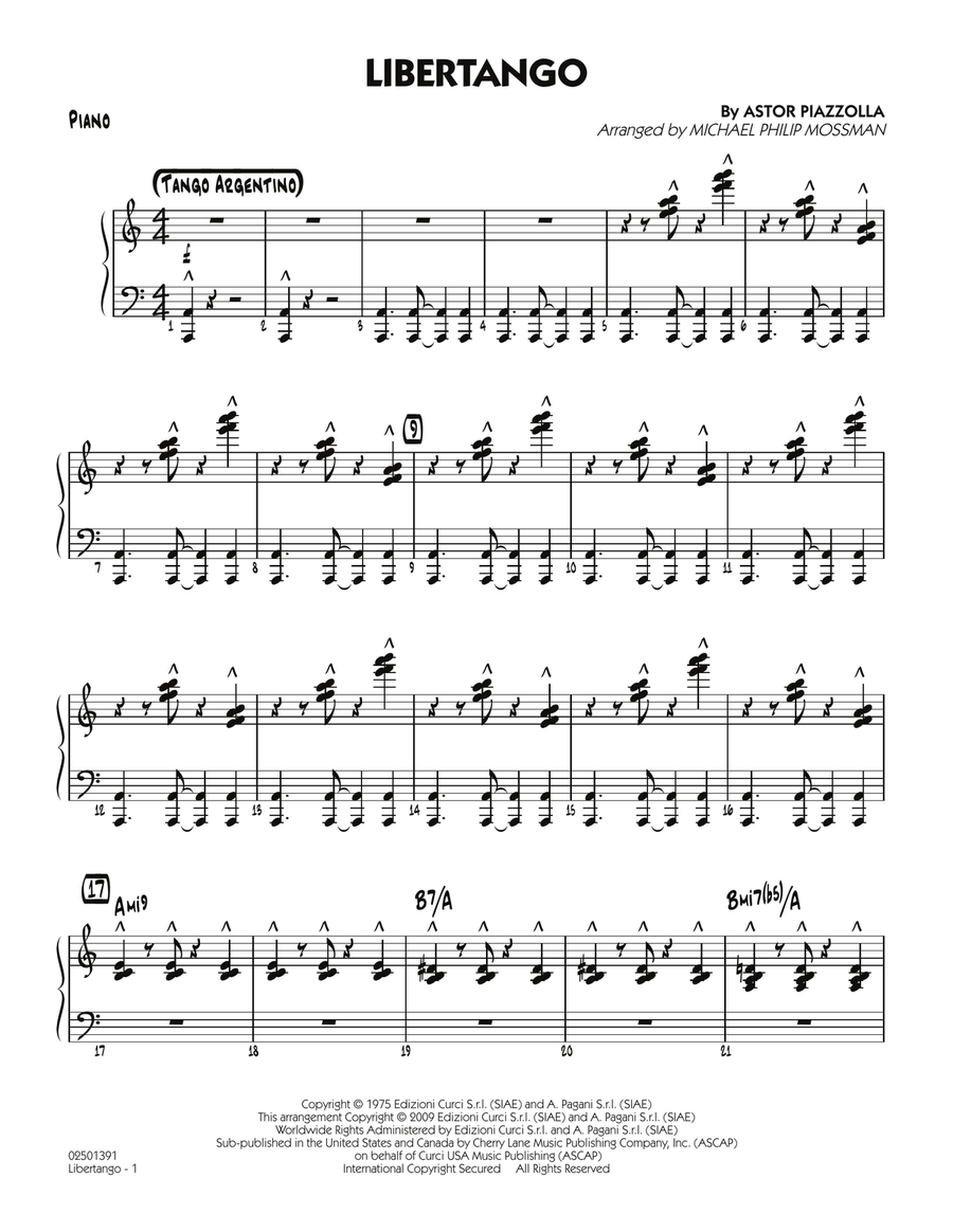 Libertango - Piano Jazz Ensemble scores gallery preview page 1