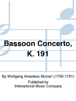 Book cover for Bassoon Concerto, K. 191