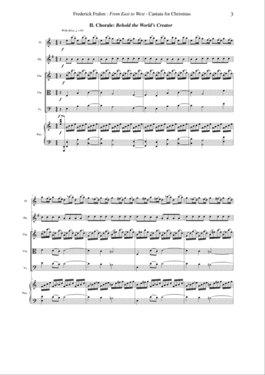 Frederick Frahm: From East to West, a cantata for Christmas for Soprano and Tenor soloists, SATB Ch 4-Part scores gallery preview page 3