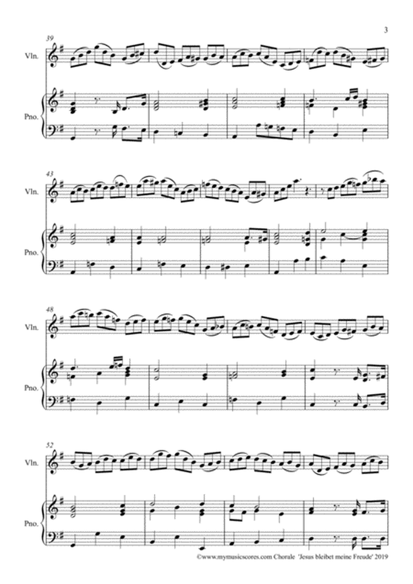 Bach Chorale Jesu Joy of Man's Desiring for Violin and Piano image number null