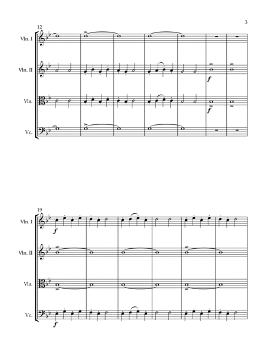 3 Quartets I Danced with a Pig I Vow to Thee Vigorous Dance String Quartet scores gallery preview page 3