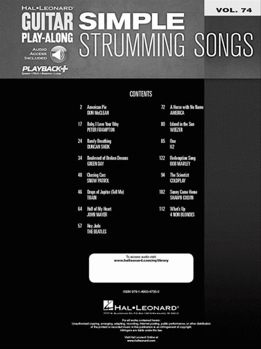 Simple Strumming Songs Electric Guitar scores gallery preview page 2