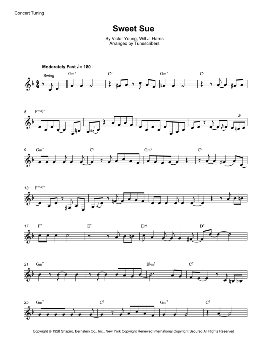 Sweet Sue Clarinet Solo scores gallery preview page 1