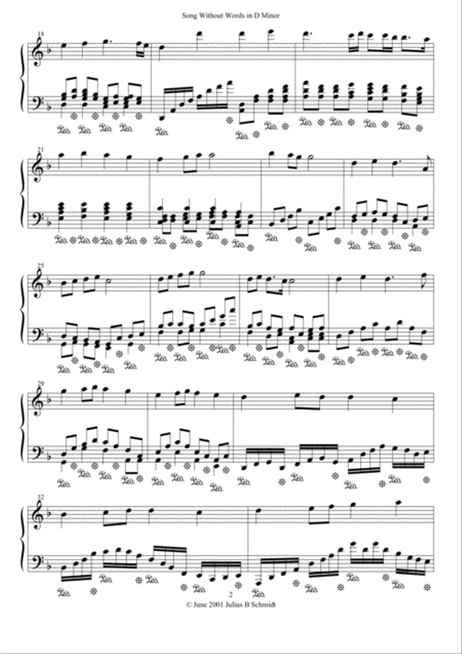 Song Without Words Set 2, No. 2 in D minor Piano Solo scores gallery preview page 3