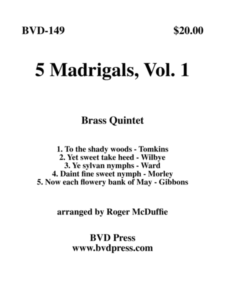 5 Madrigals, Vol. 1