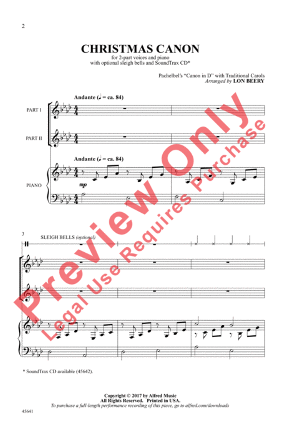 Christmas Canon 2-Part scores gallery preview page 2