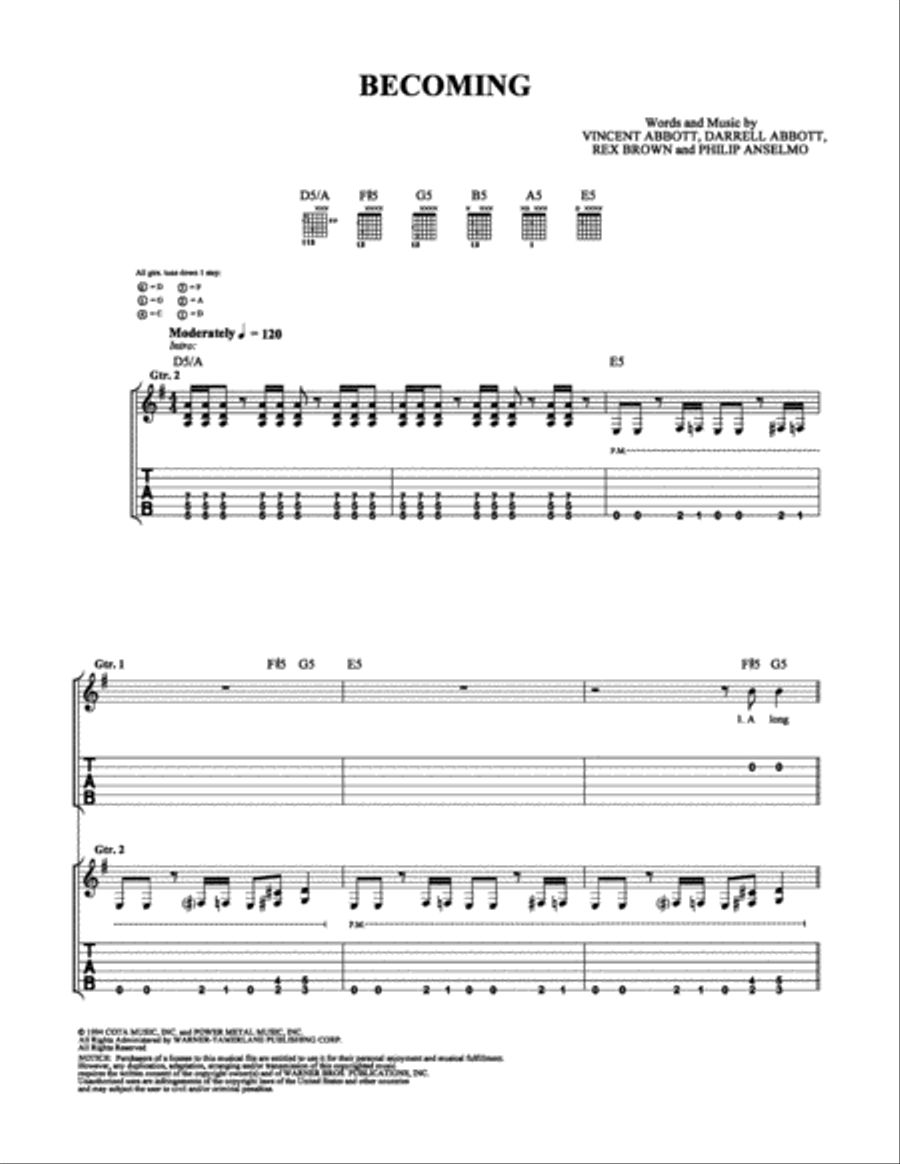 Becoming Becoming Easy Guitar scores gallery preview page 1