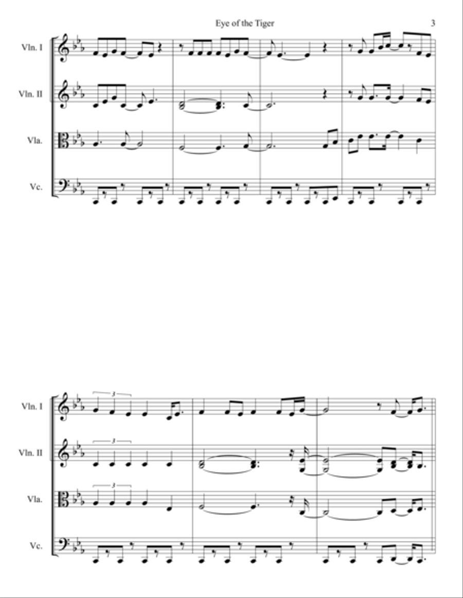 Eye Of The Tiger Eye Of The Tiger String Quartet scores gallery preview page 3
