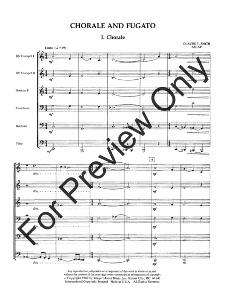 Chorale and Fugato Baritone Horn BC scores gallery preview page 3