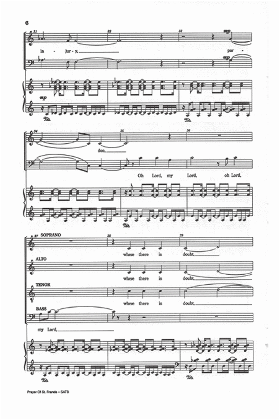 Prayer of St. Francis (Vocal Score) 4-Part scores gallery preview page 5