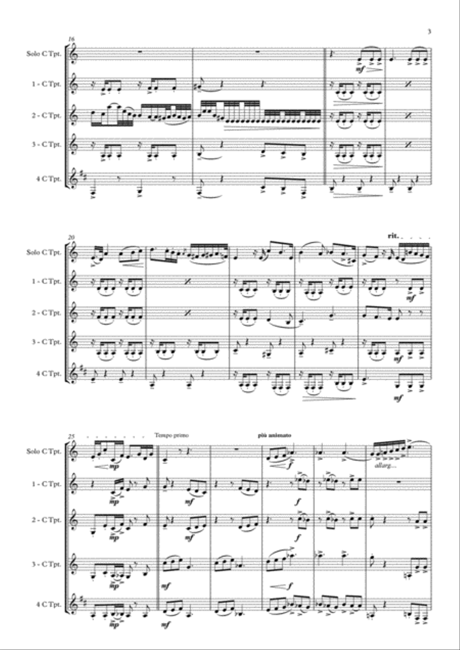 LITTLE FANTASY FOR TRUMPET - PEQUENA FANTASIA PARA PISTON for trumpet Ensemble