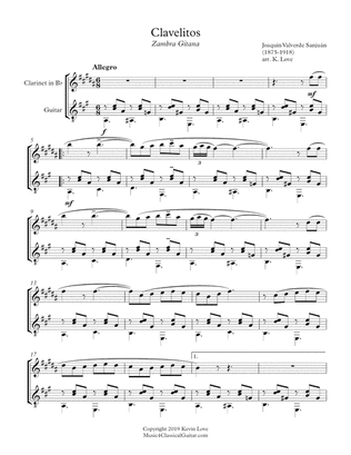 Clavelitos (Clarinet and Guitar) - Score and Parts