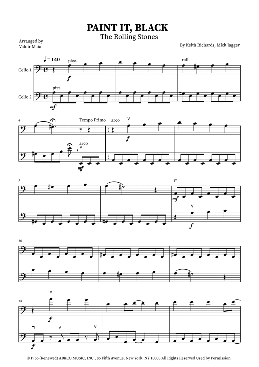 Paint It, Black Paint It, Black String Duet scores gallery preview page 1