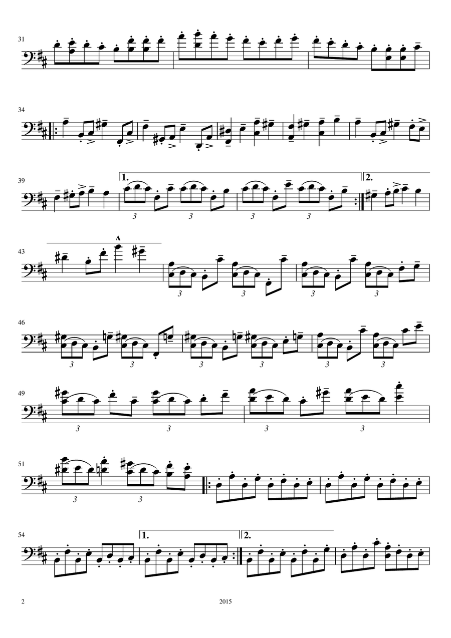 Cello Suite - III. Spiccato Cello Solo scores gallery preview page 2