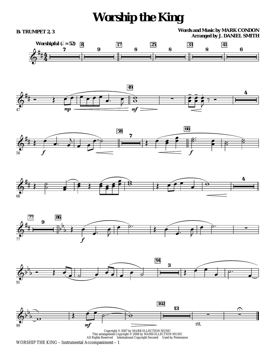 Worship the King (arr. J. Daniel Smith) - Bb Trumpet 2,3