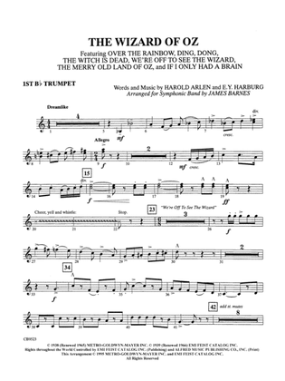 Book cover for The Wizard of Oz (Medley): 1st B-flat Trumpet