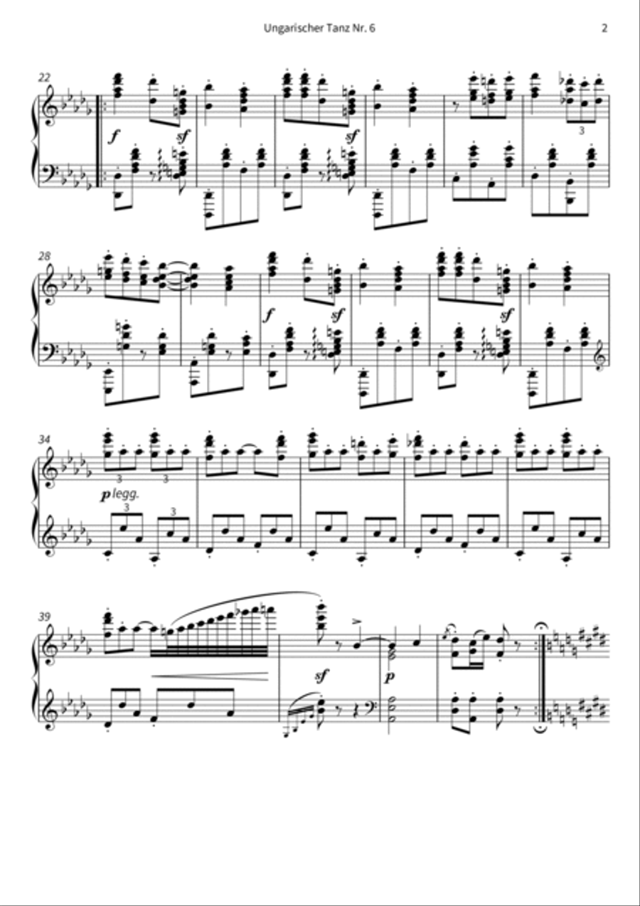 Ungarischer Tanz Nr. 6 Ungarischer Tanz Nr. 6 Piano scores gallery preview page 4