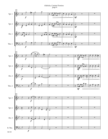 Alleluia, Cantate Domino for Antiphonal Brass Choir image number null