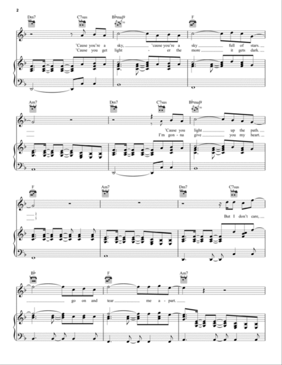 A Sky Full Of Stars Guitar scores gallery preview page 2