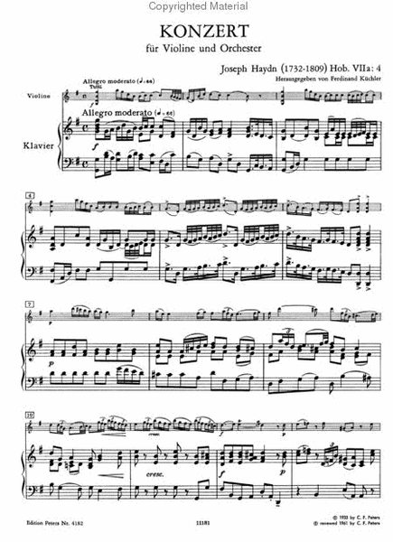 Violin Concerto In G Major