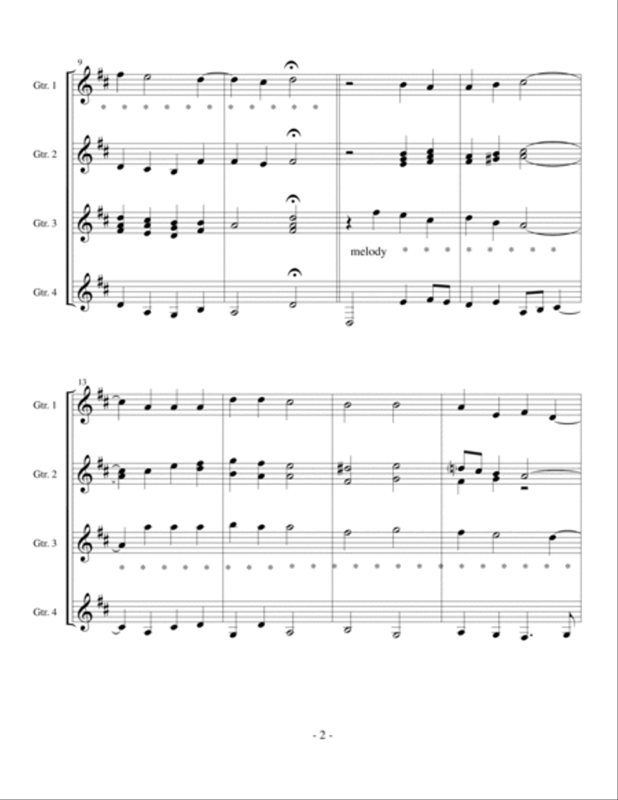 Christmas Music for Classical Guitar Quartets, Vol. 2 Guitar Ensemble scores gallery preview page 6