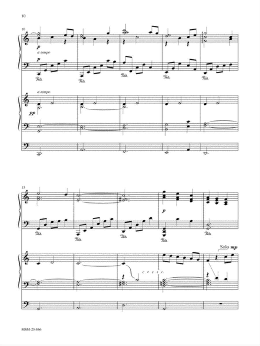 Three Preludes on American Hymntunes A Collection of Duets for Piano and Organ Organ scores gallery preview page 6