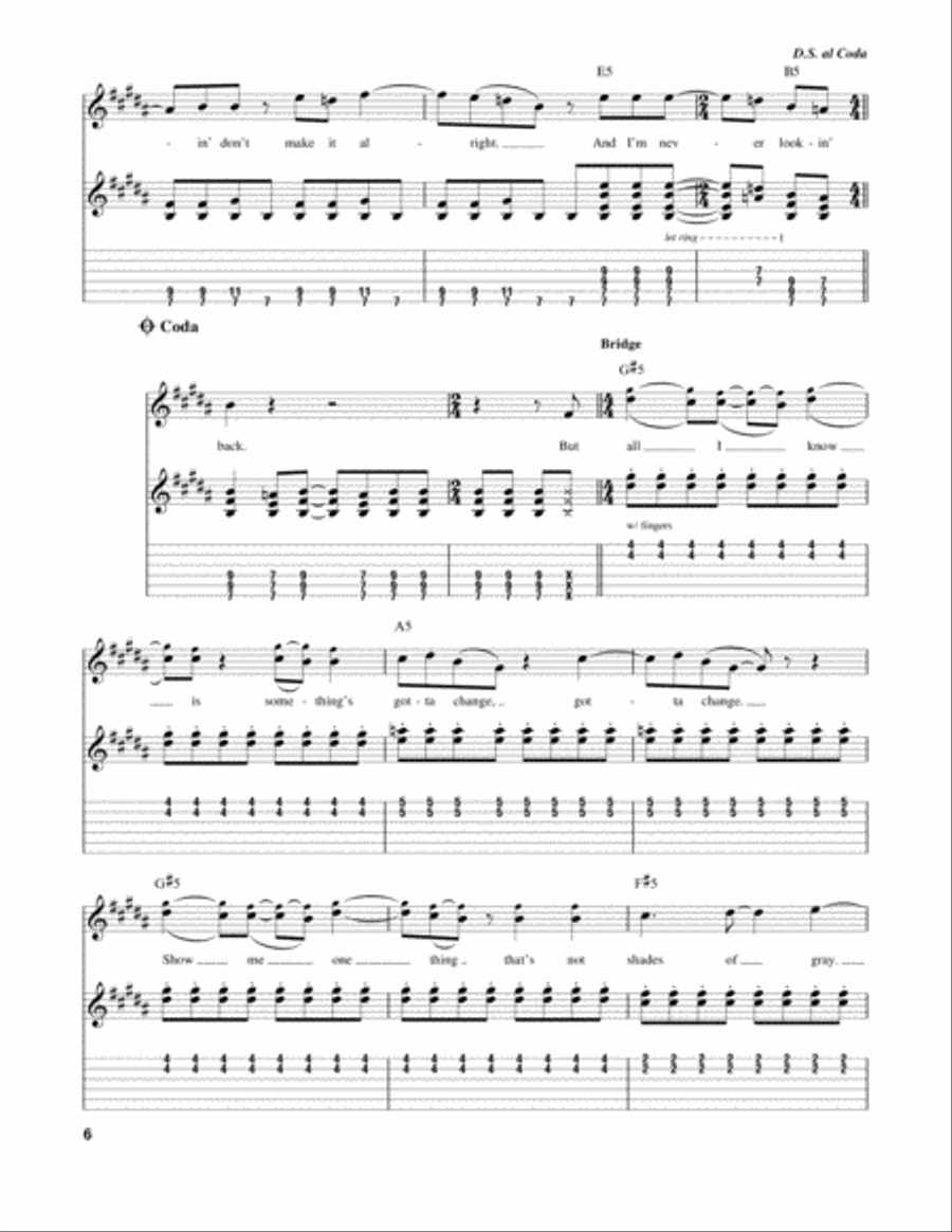 Never Lookin' Back Electric Guitar scores gallery preview page 6