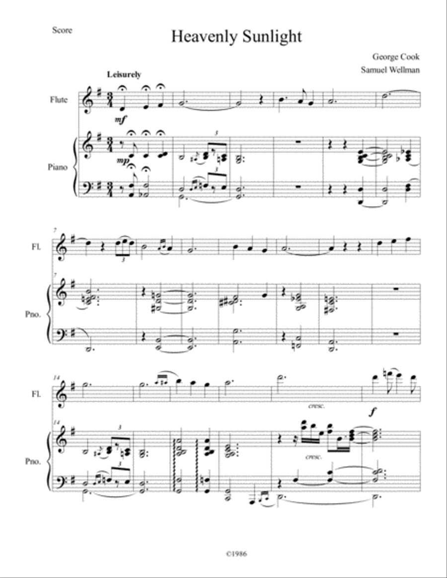 Heavenly Sunlight Heavenly Sunlight Flute Solo scores gallery preview page 1
