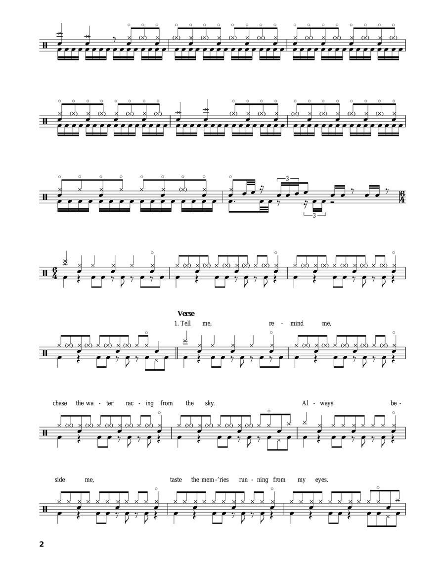 Under A Glass Moon Under A Glass Moon Drum Set scores gallery preview page 2