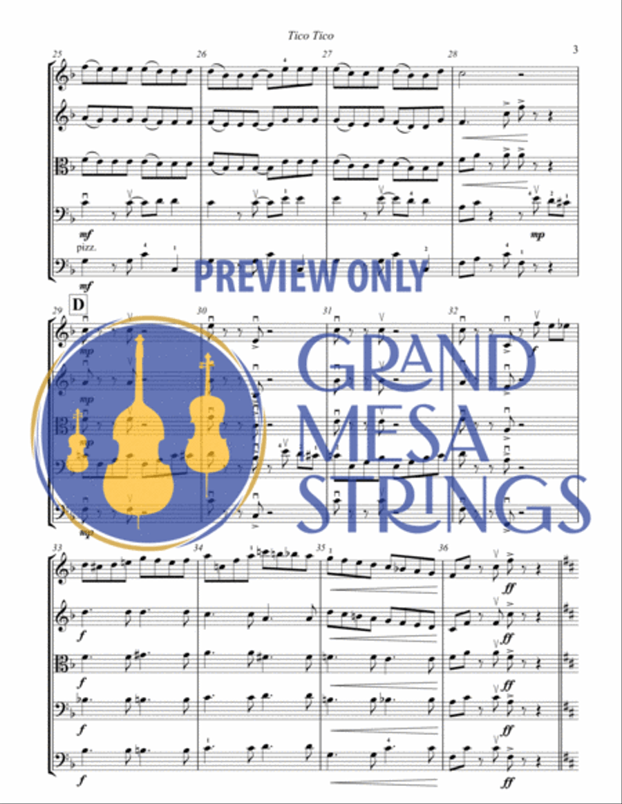 Tico Tico Tico Tico String Orchestra scores gallery preview page 4