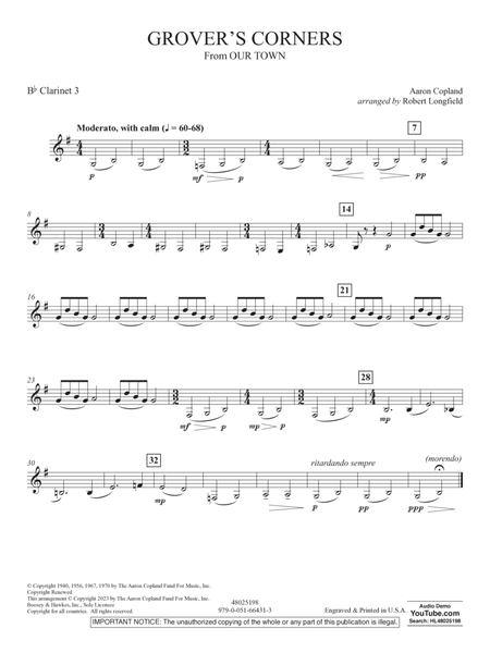 Grover's Corners (from Our Town) (arr. Robert Longfield) - Bb Clarinet 3