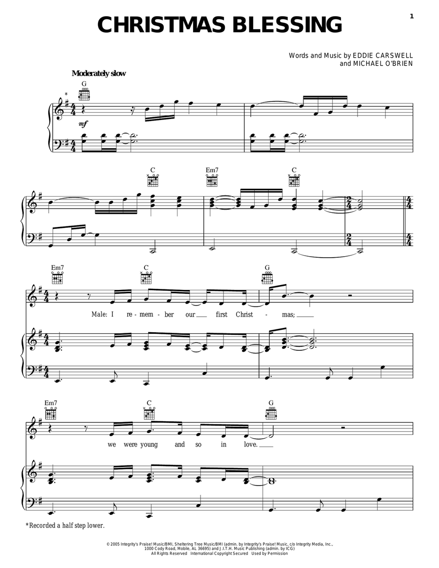 Christmas Blessing Acoustic Guitar scores gallery preview page 1