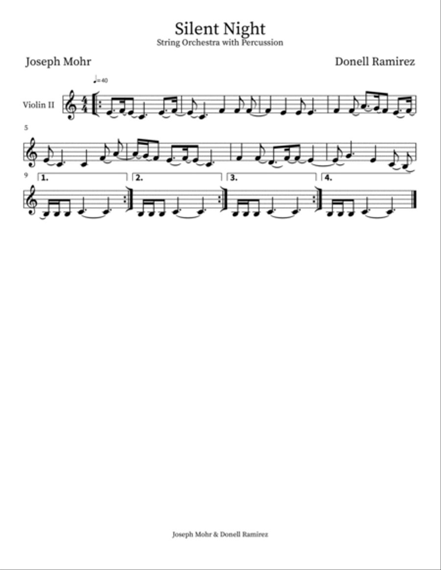 Silent night String Orchestra scores gallery preview page 3