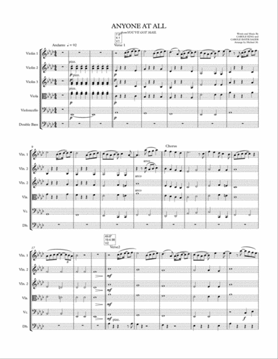 Anyone At All String Quartet scores gallery preview page 1