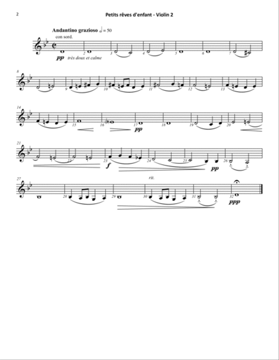 Petits rêves d'enfant (Dubois) STRING QUARTET String Quartet scores gallery preview page 4
