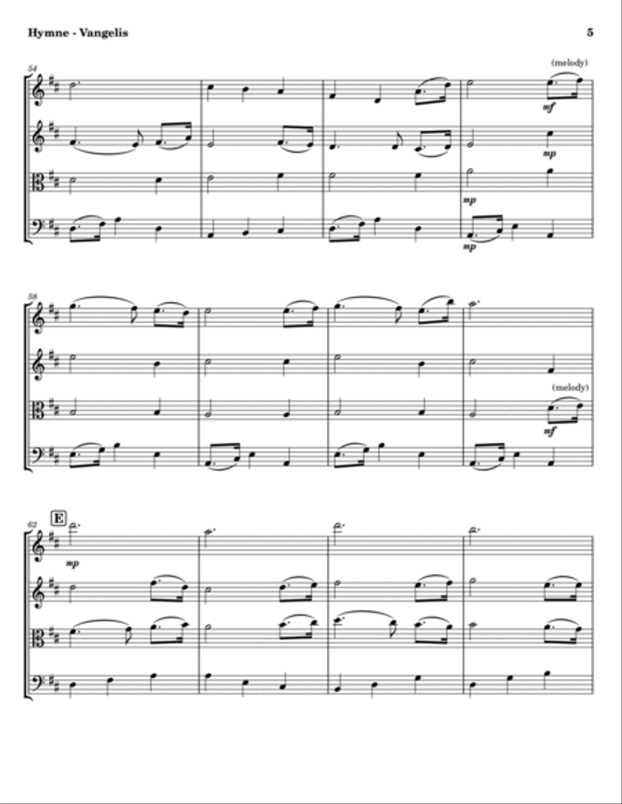 Hymne Hymne String Quartet scores gallery preview page 5