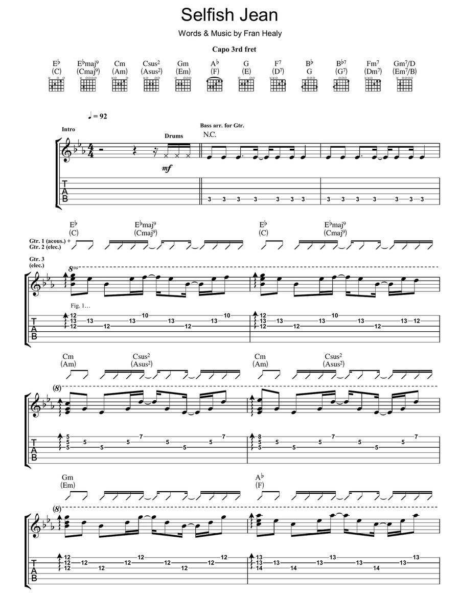 Selfish Jean Selfish Jean Acoustic Guitar scores gallery preview page 1