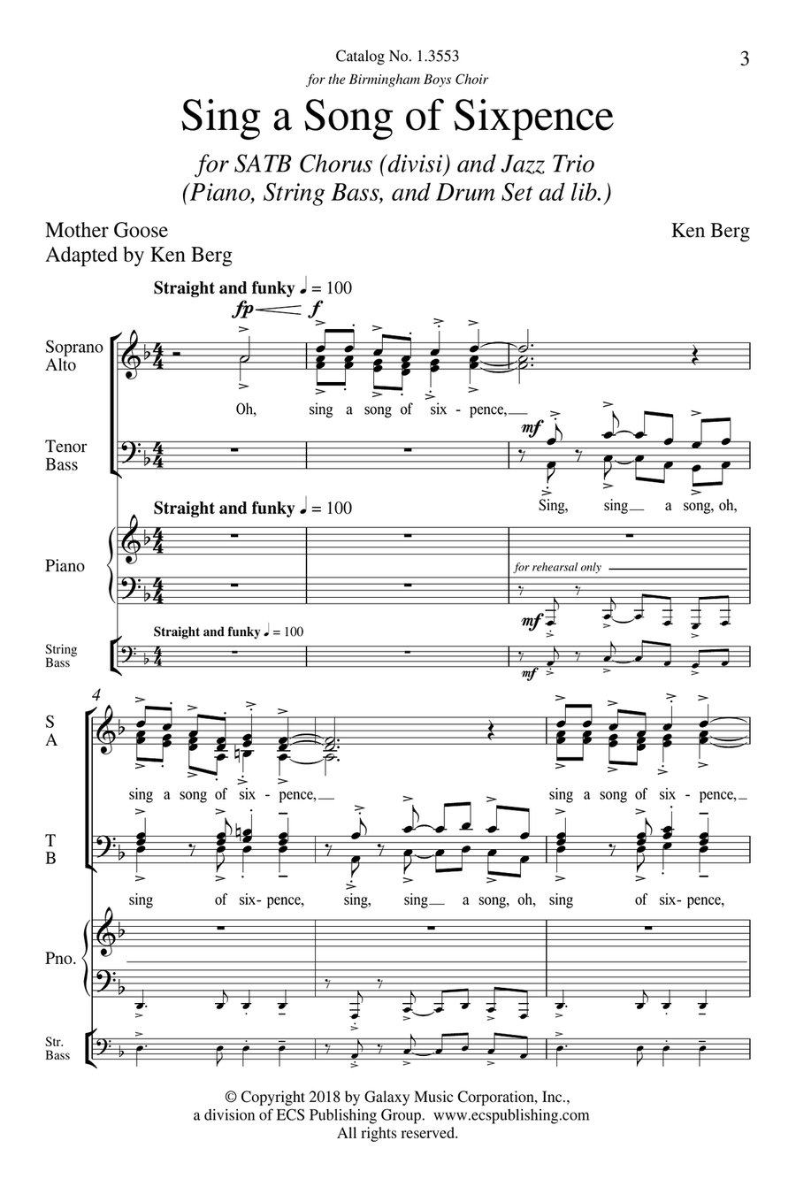 Sing a Song of Sixpence Divisi scores gallery preview page 2